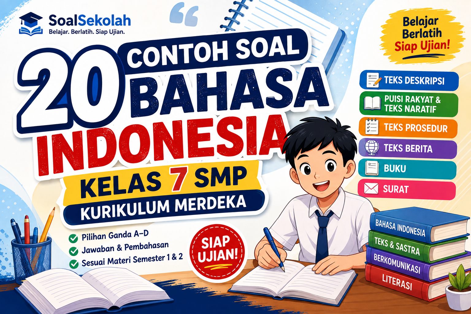 20 Contoh Soal Bahasa Indonesia Kelas 7 SMP Kurikulum Merdeka dan Jawaban