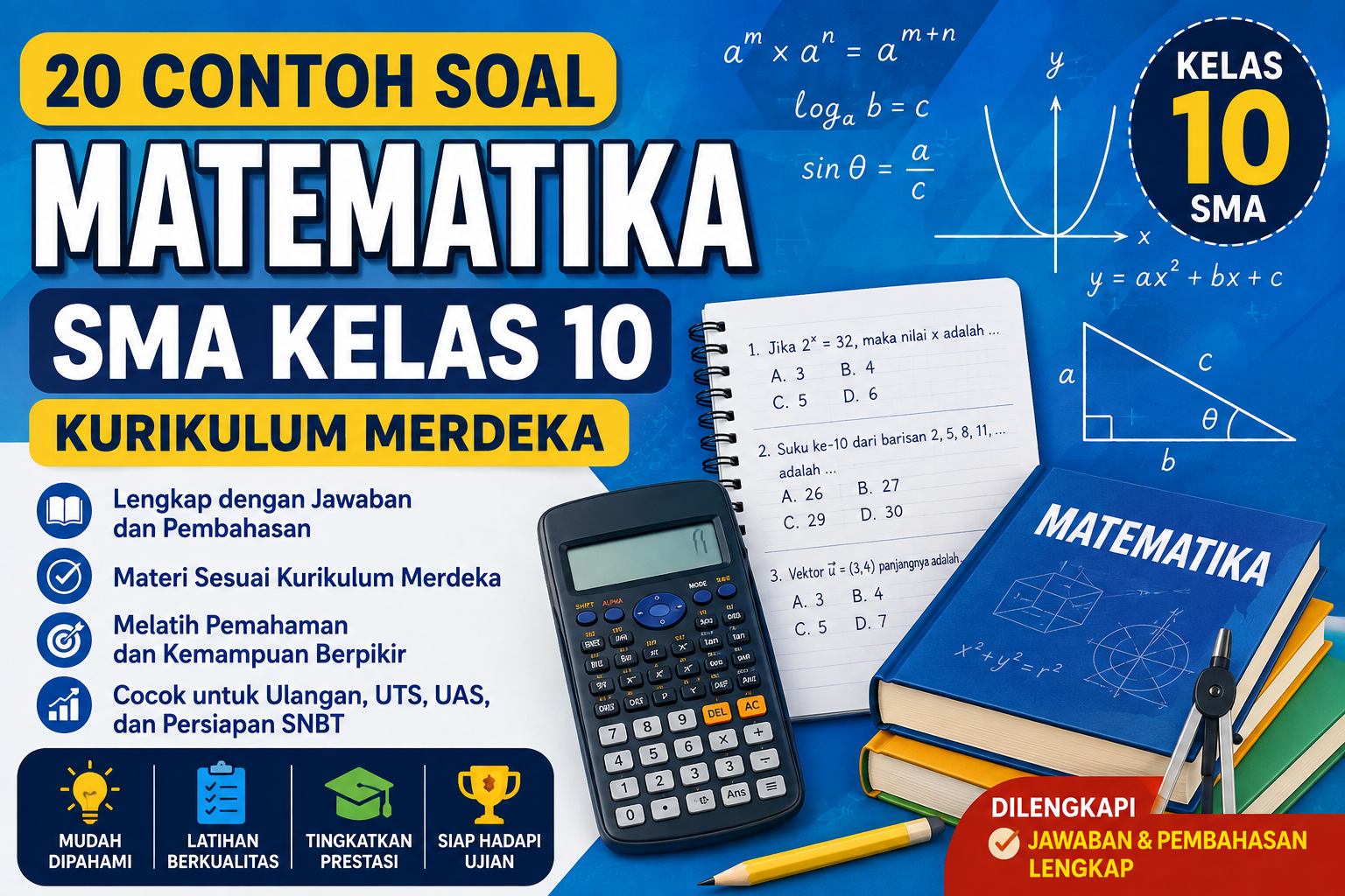 20 Contoh Soal Matematika SMA Kelas 10 Kurikulum Merdeka dan Jawaban