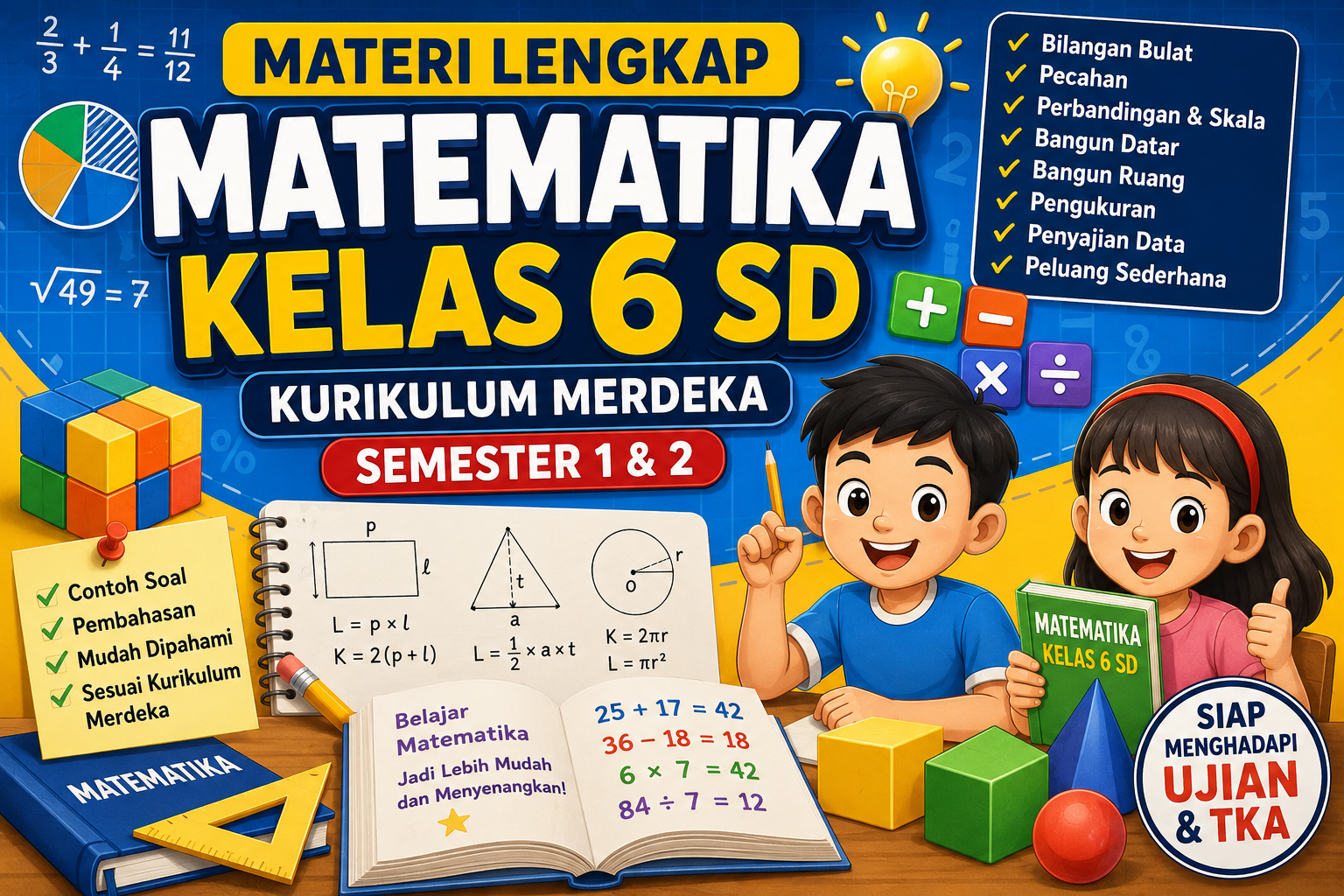 Materi Matematika Kelas 6 SD Kurikulum Merdeka Semester 1 dan 2