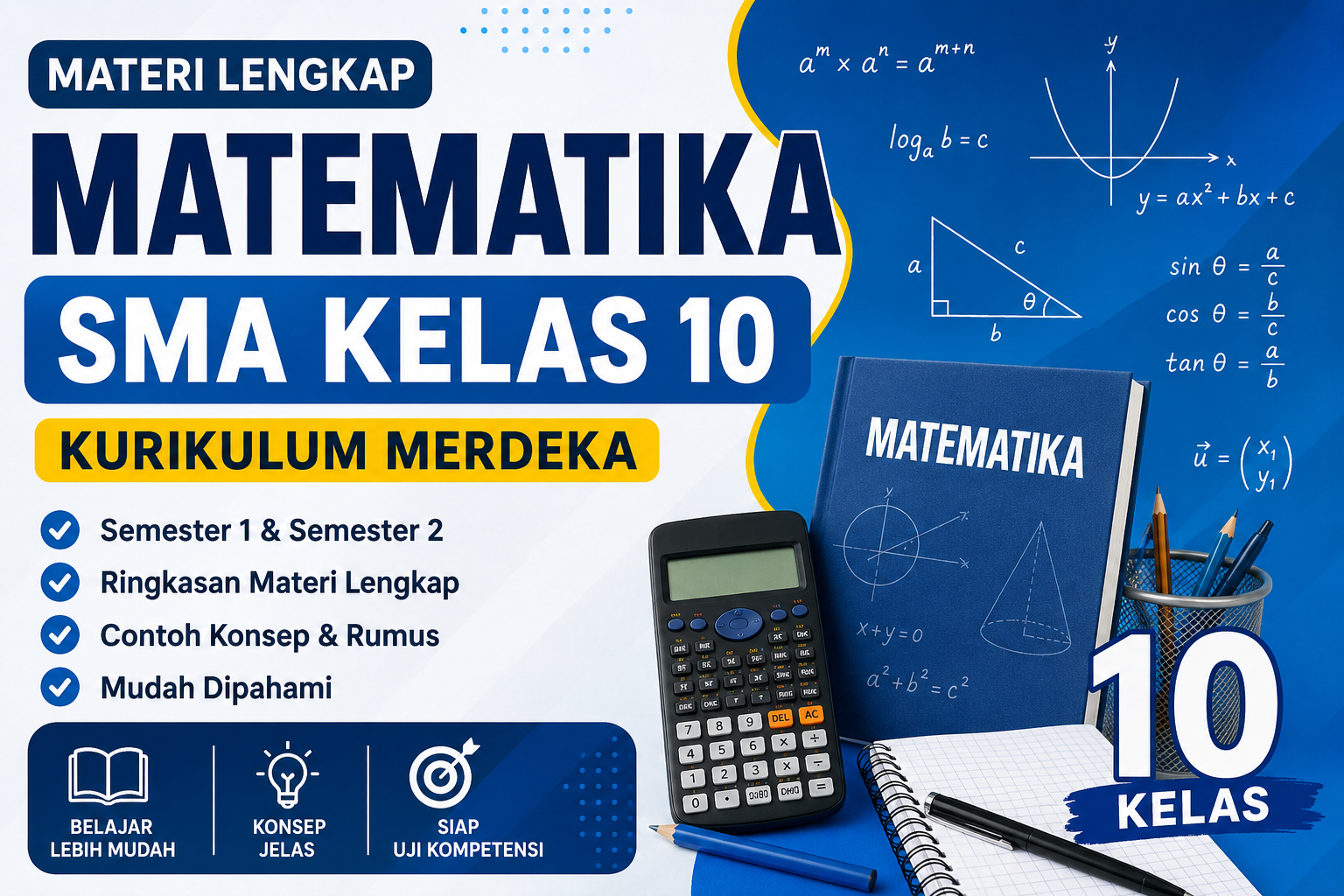 Materi Matematika SMA Kelas 10 Kurikulum Merdeka Semester 1 dan 2